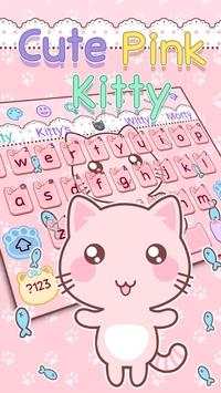 Cute Pink Kitty Keyboard screenshot 2