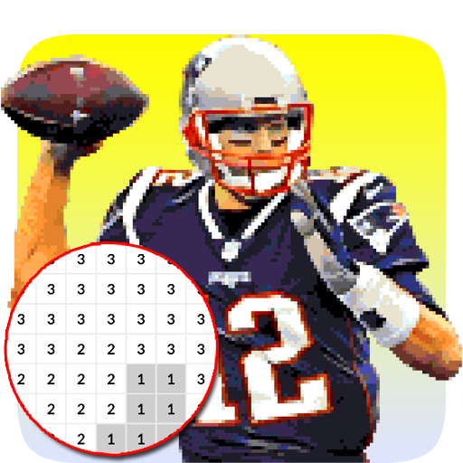 American Football Player Color By Number - Pixel icon