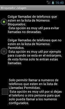 Bloqueador de llamadas Jalagen screenshot 2