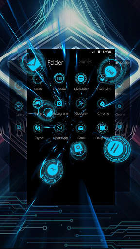 Blue Technological Line Theme screenshot 1