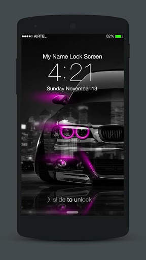 Neon Cars Lock Screen screenshot 1