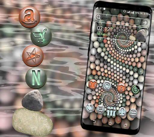 3D Spiral Stones LauncherTheme screenshot 1