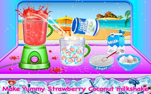 Coconut Milkshake Maker - Beach Party Cooking Game screenshot 3