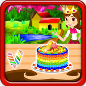Rainbow Princess Birthday Cake icon