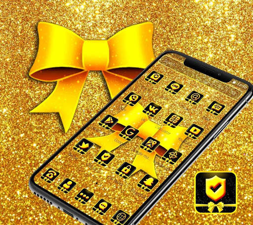 Golden Glitter Ribbon Theme 🎀 screenshot 4