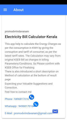 KERALA ELECTRICITY  BILL CALCULATOR screenshot 2