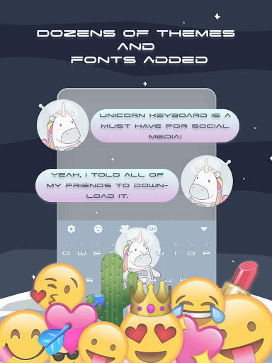 Unicorn Spaceman Keyboard Theme for Girls screenshot 2