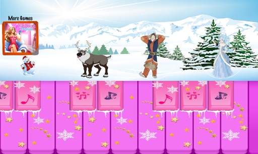 Pink Piano Tiles - Ice Queen Magic Game screenshot 1