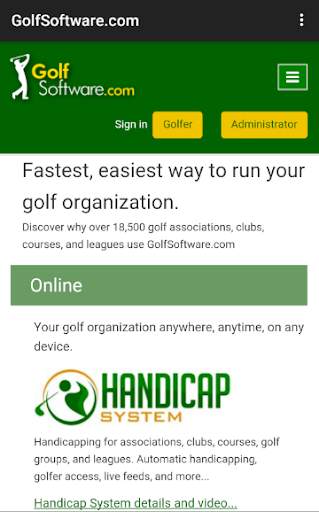 GolfSoftware.com app screenshot 2