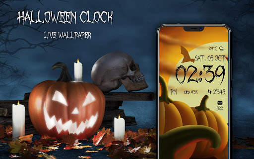 Halloween Spooky Digital Clock Live Wallpaper screenshot 9