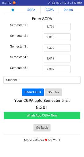 AU CGPA Calculator screenshot 1