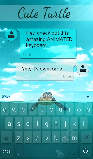 Cute Turtle Animated Keyboard + Live Wallpaper screenshot 3