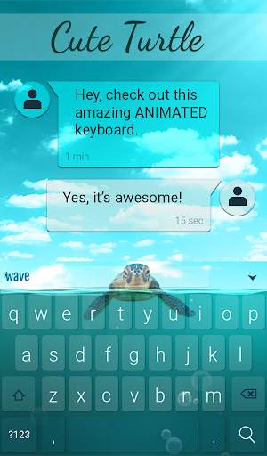 Cute Turtle Animated Keyboard + Live Wallpaper screenshot 3