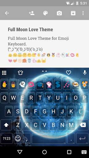 Full Moon Love Emoji Keyboard screenshot 1