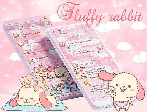 SMS Theme Rabbit Fluffy Pink screenshot 7