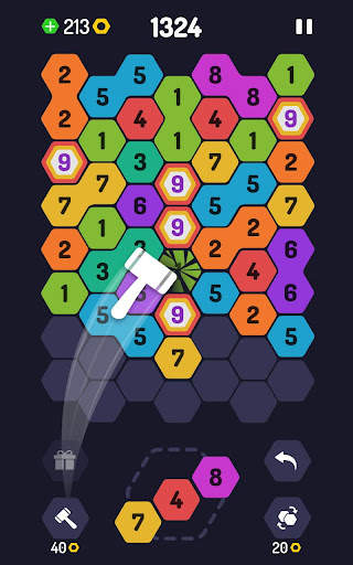 UP 9 - Hexa Puzzle! Merge Numbers to get 9 screenshot 4
