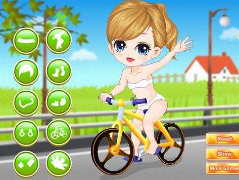 The little girl learn bicycle screenshot 1
