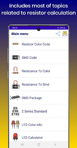 Resistor Color Code Calculator: SMD Code, Package 1 تصوير الشاشة