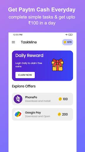 TaskMine - Earn Daily Rewards screenshot 1