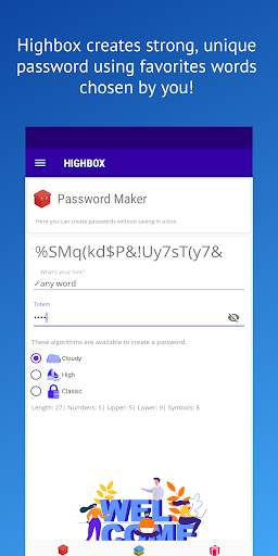 Highbox Magic Password Manager - Passphrases Hash 3 تصوير الشاشة
