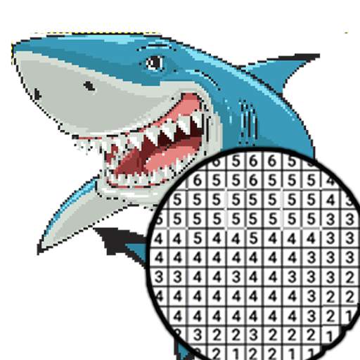 Shark Coloring By Number Pixel 5.1