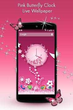 Pink Butterfly Clock screenshot 2