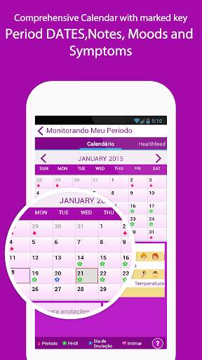 Meu Period Tracker/ Calendário screenshot 5