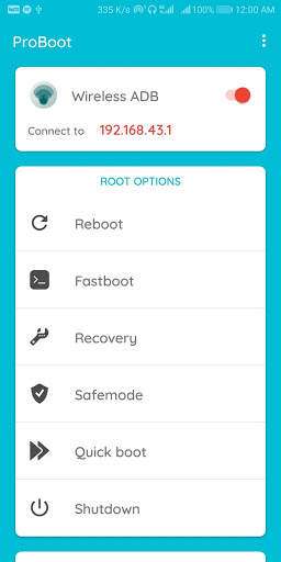 Wireless ADB , Advanced Reboot  (Root recommended) screenshot 1