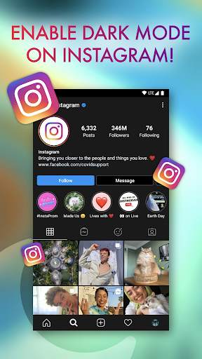 Dark Mode For Instagram, Night Mode & Dark ThemeUI screenshot 1