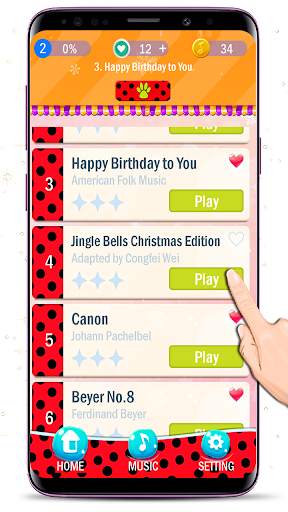Piano Ladybug Noir tiles screenshot 7