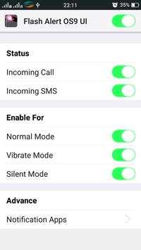 Flash Alert OS10 UI 1 تصوير الشاشة
