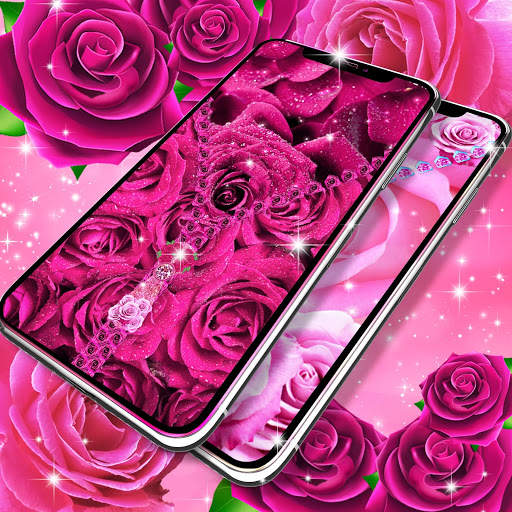 Lock screen zipper pink rose 2 تصوير الشاشة