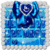 Blue Glitter Bow Keyboard Theme icon