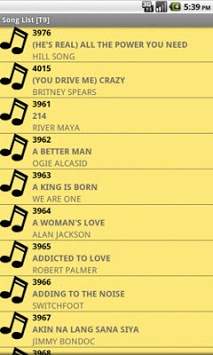 Song List [T9] screenshot 1
