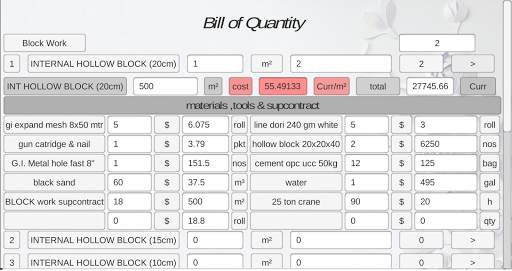 BOQ (Building Materials) screenshot 2