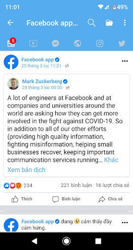 Lite mini for facebook twitter instagram screenshot 1