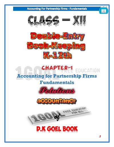 Account Class-12 Solutions (D K Goel) Vol-1 3 تصوير الشاشة