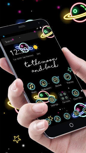 Neon Solar Planet Space Theme screenshot 1