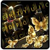 Golden Flower Butterfly Keyboard Theme on 9Apps