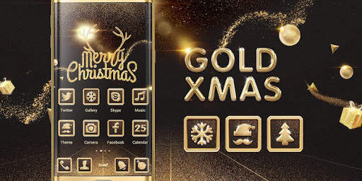 Gold Xmas Go Launcher Theme screenshot 6