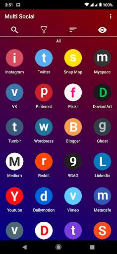 MULTI SOCIAL: Multiple social networks in one screenshot 1