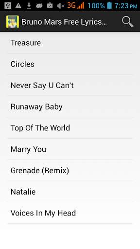 Bruno Mars Lyrics Free Offline screenshot 1