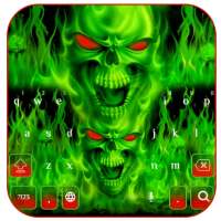 Green fire skeleton