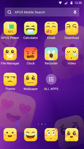 Yellow Mini Cute Emoji - APUS Launcher theme screenshot 2