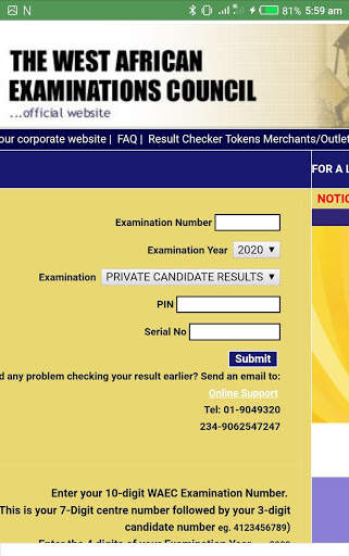 Waec Result Checker screenshot 4