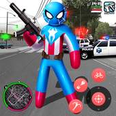Spider Capitaine american Stickman Rope Hero Crime 1.2