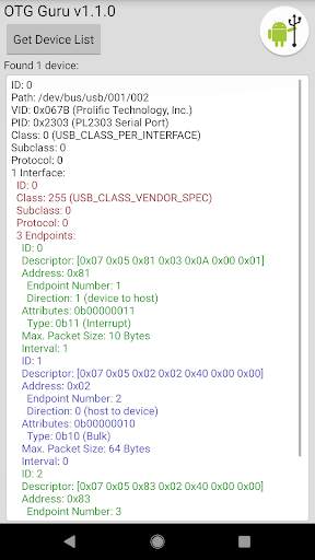 OTG Guru - List USB devices screenshot 1