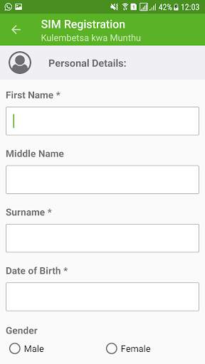 TNM Sim Registration screenshot 4