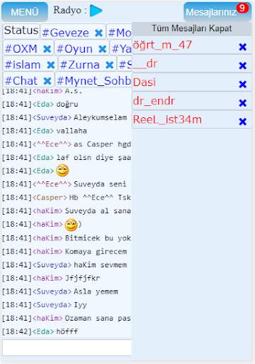 Mirc Sohbet Mobil Sohbet screenshot 3