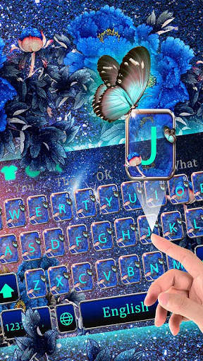 Starry Blue Flower Keyboard screenshot 2